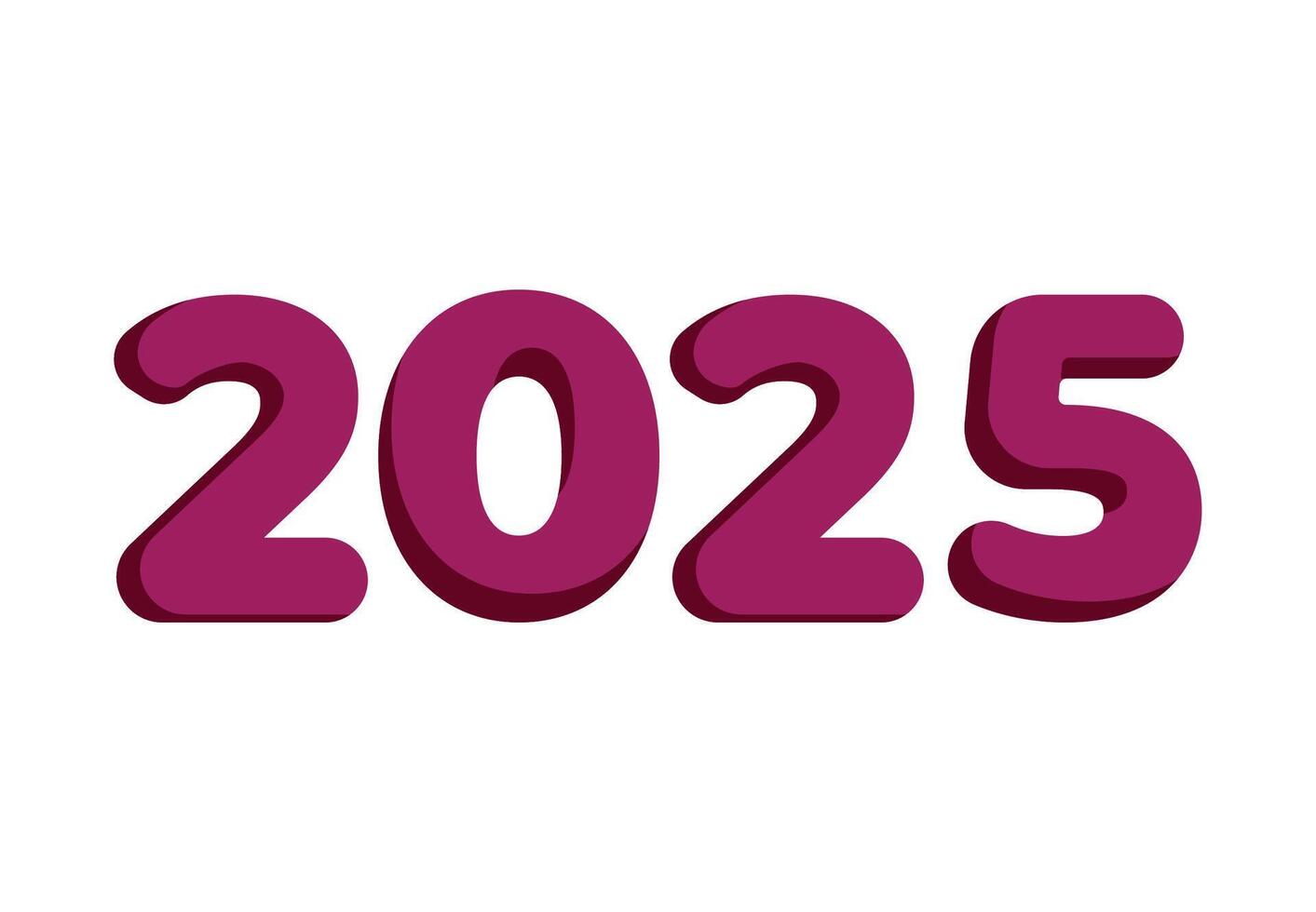 2025 Happy New Year Abstract Pink Design Logo Symbol Illustration vector