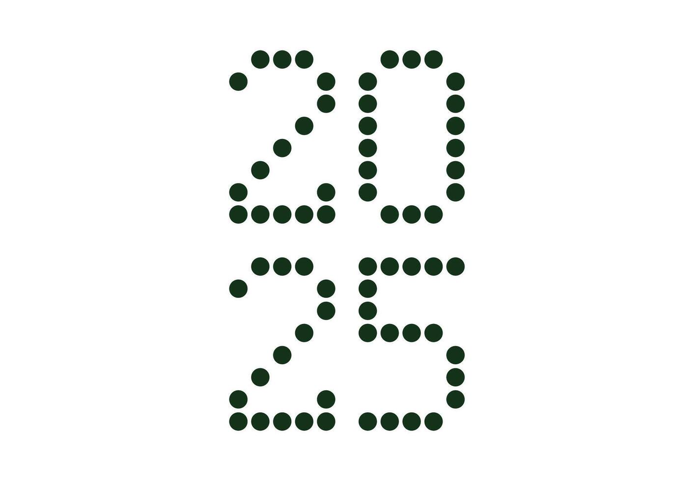 Happy New Year 2025 Design Green Pixel Points Abstract Illustration vector