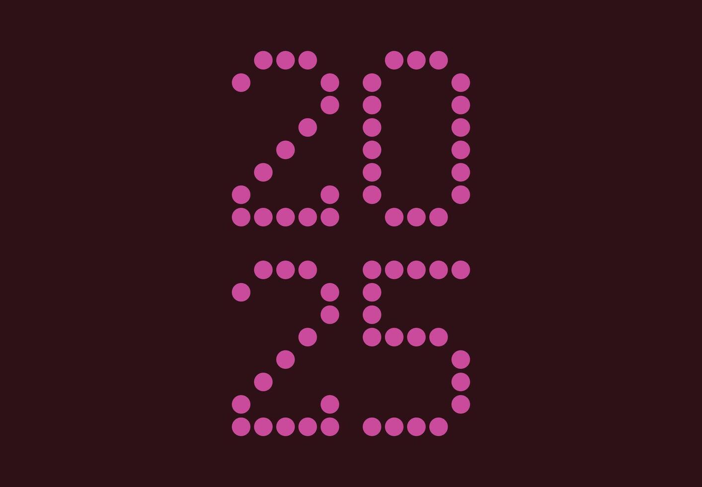 Happy New Year 2025 Design Pink Pixel Points Abstract Illustration vector