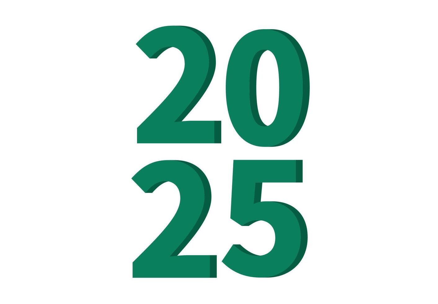 2025 Happy New Year Design Green Elegant Abstract Illustration vector