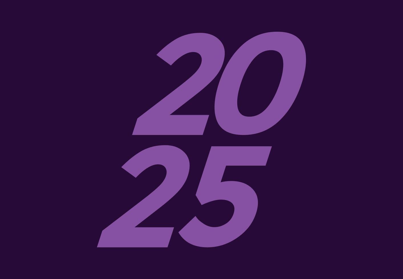 2025 Happy New Year Design Purple Typography Abstract Logo Symbol Illustration vector