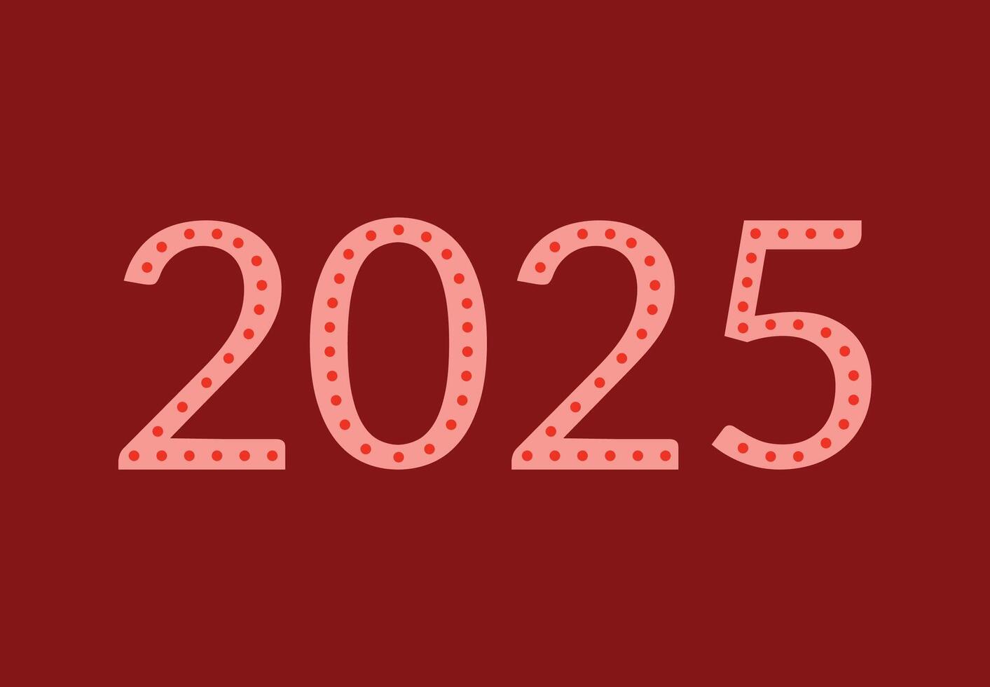 2025 Happy New Year Abstract Red Design Logo Symbol Illustration vector