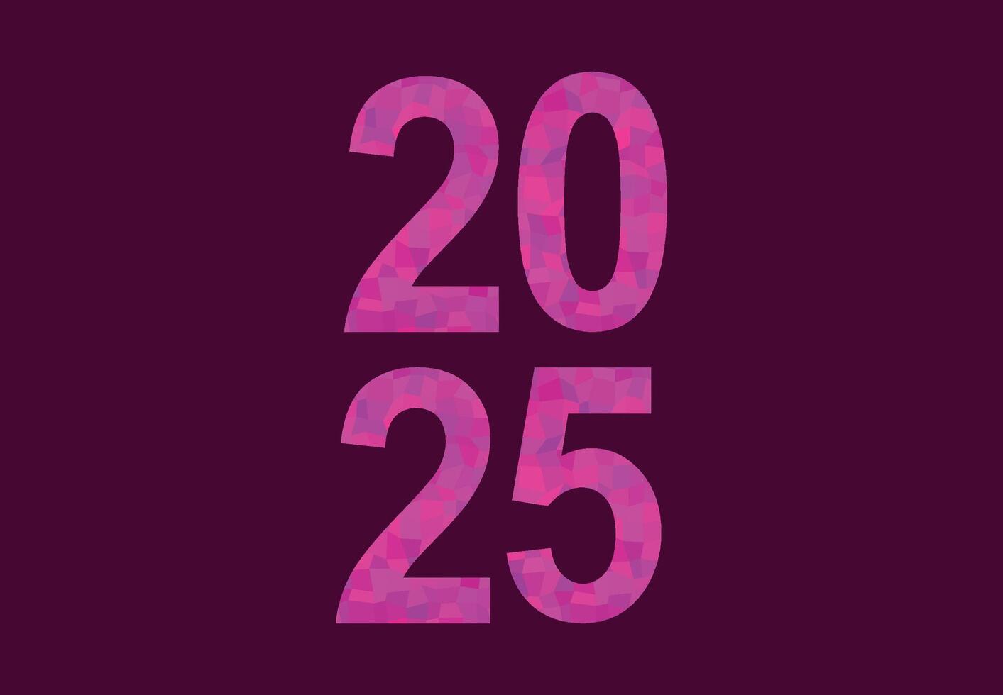 2025 Happy New Year Design Purple Elegant Glitter Abstract Logo Symbol Illustration vector