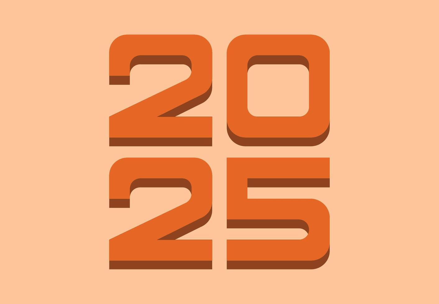 2025 Happy New Year Design Orange Elegant Abstract Logo Symbol Illustration vector