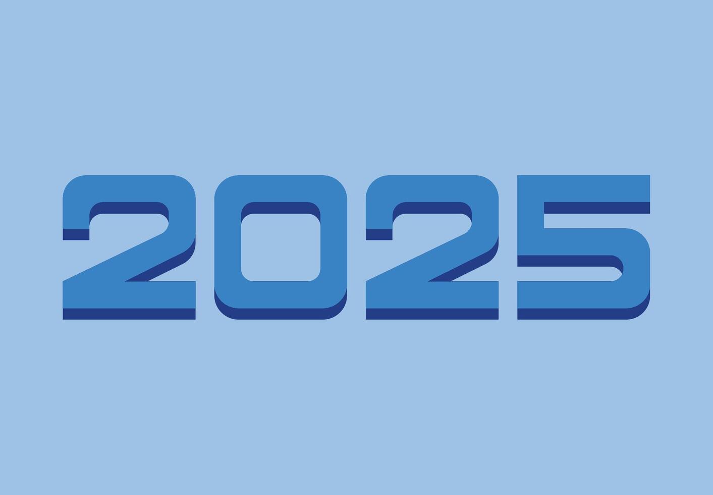 2025 Happy New Year Design Blue Elegant Abstract Logo Symbol Illustration vector