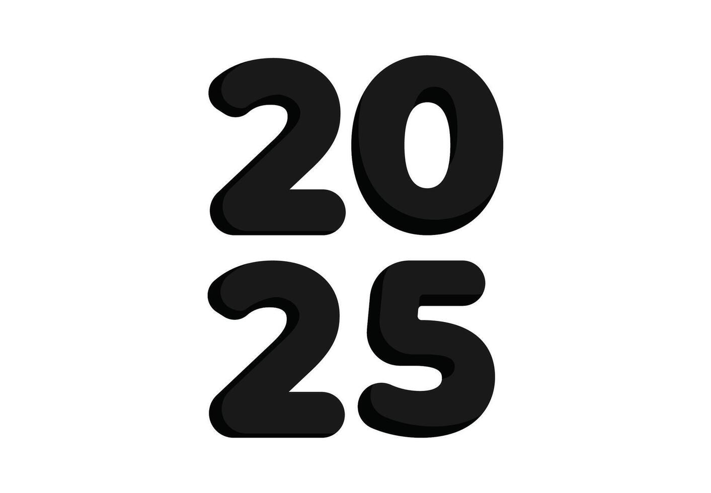 2025 Happy New Year Abstract Brown Design Logo Symbol Illustration vector