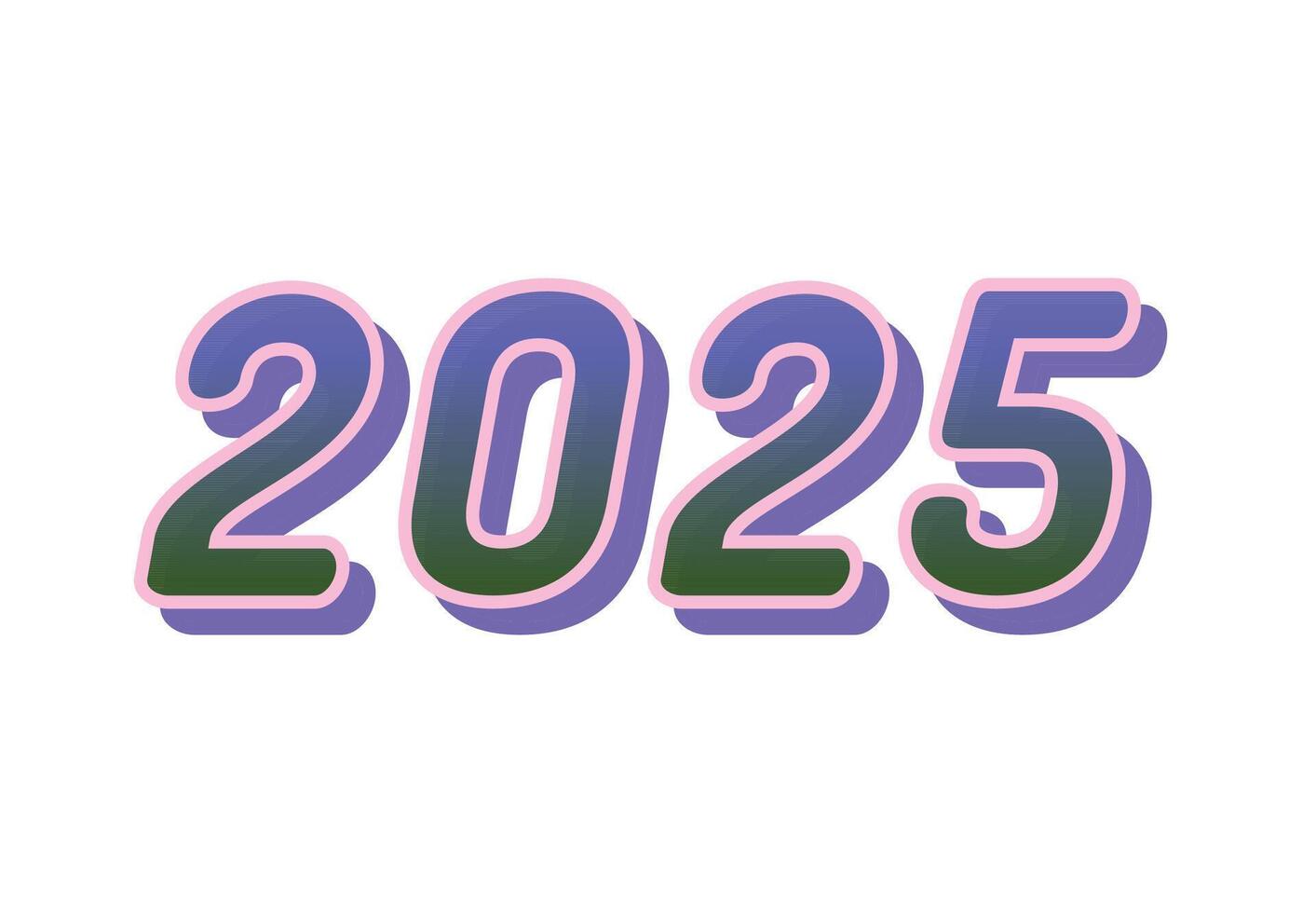 Happy New Year 2025 Design Realistic Decoration Abstract Logo Symbol Illustration vector