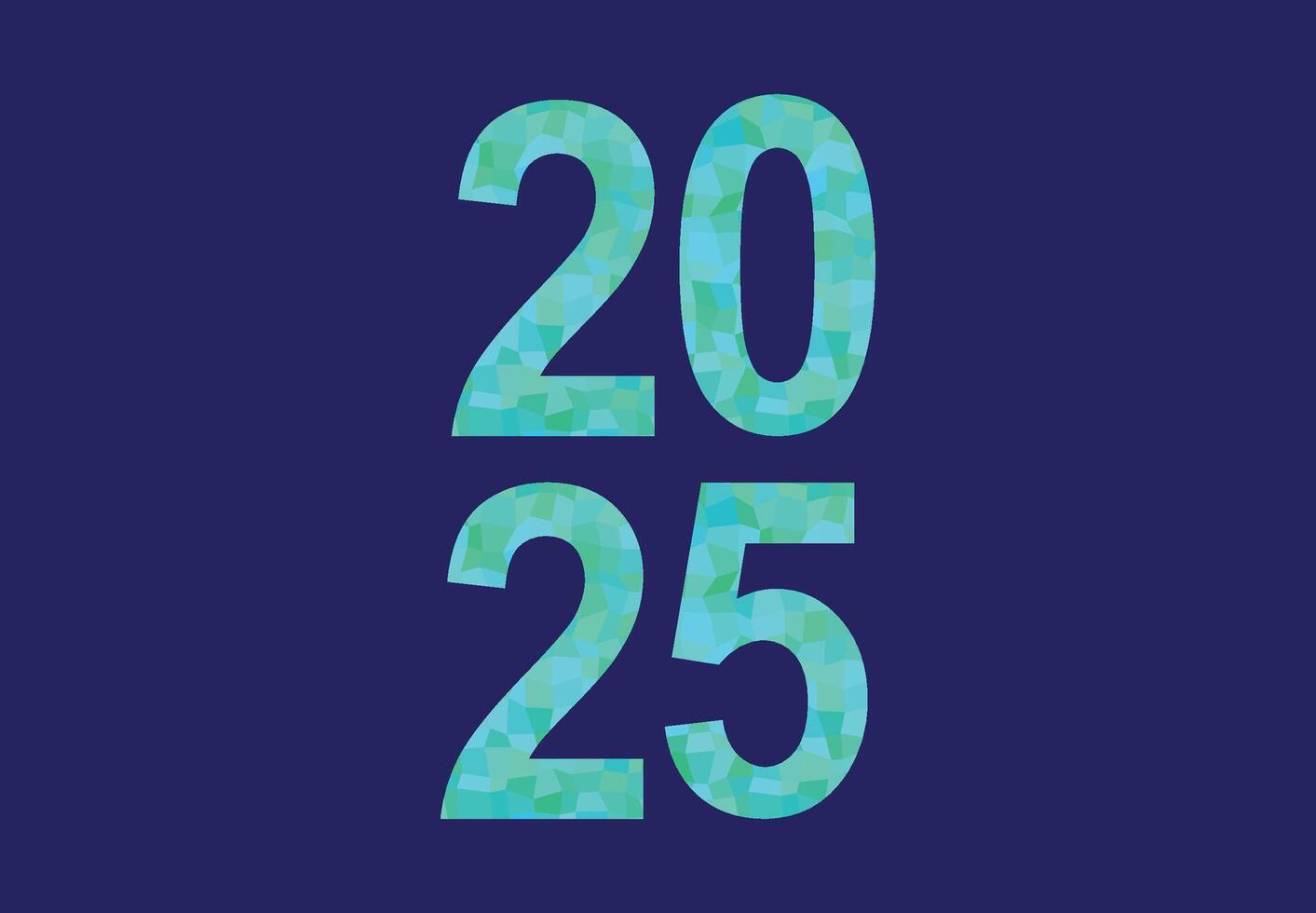 2025 Happy New Year Design Blue Elegant Glitter Abstract Logo Symbol Illustration vector