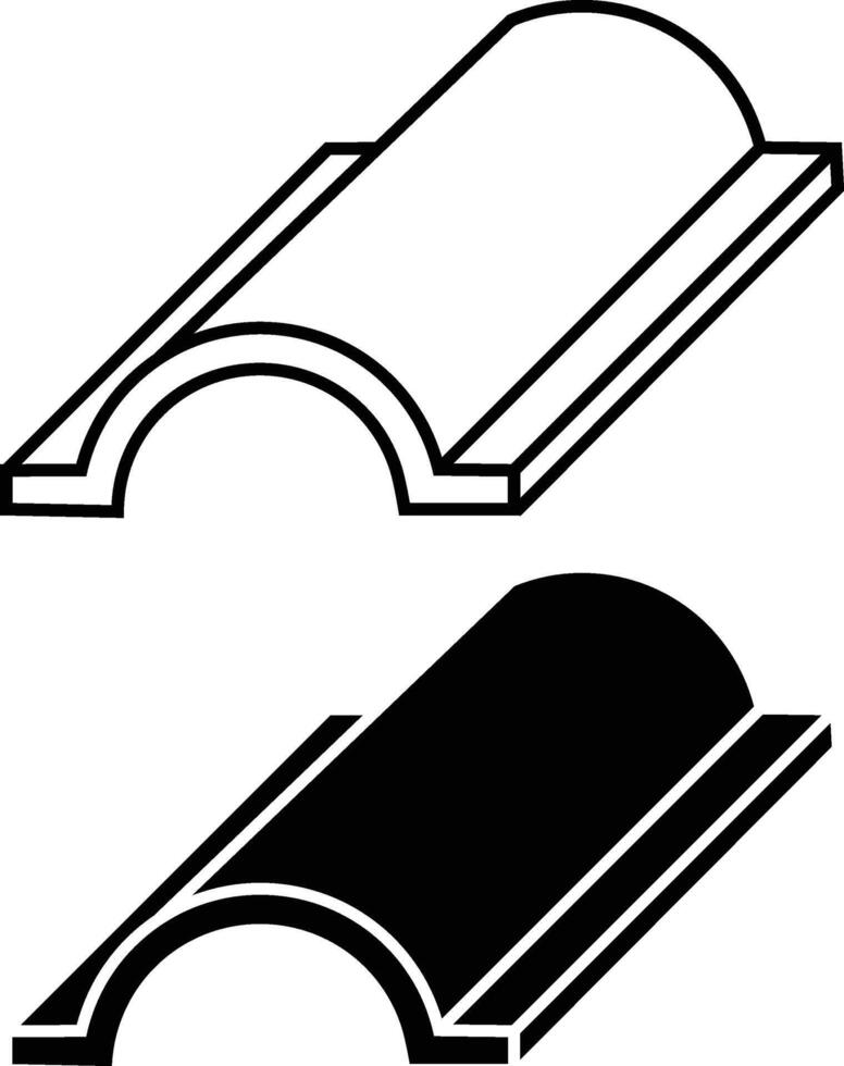 Single Curve House Roof Tile vector