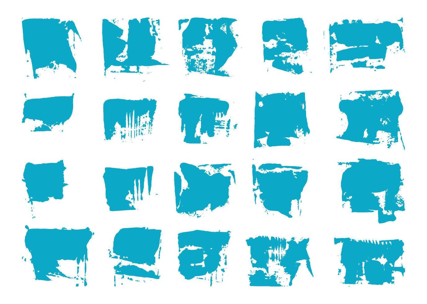 Abstract paint texture element set. Grunge watercolor brush strokes design bundle. vector