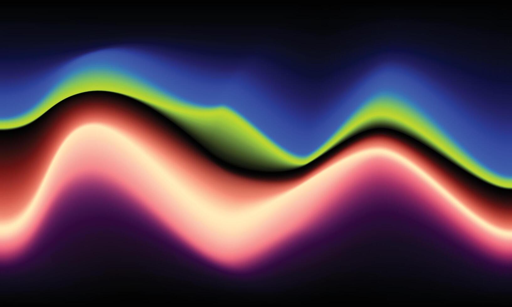 Colorful wavy blurred gradient background. smooth color gradation backdrop template. Abstract vibrant graphic element for poster, banner, or social media design. vector