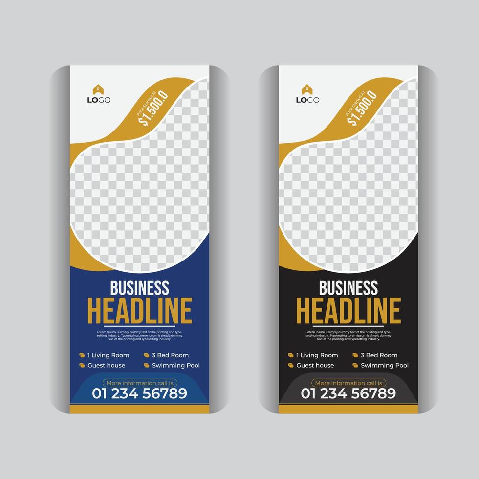 Simple and clean abstract design idea. Professional real estate roll up banner design for your business. Creative, modern, luxury real estate x banner design. vector