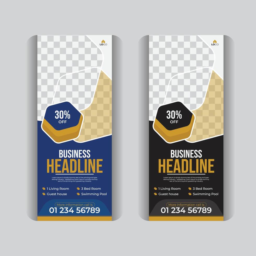 Creative, modern, luxury, real estate roll up banner design for your business. Modern and professional, creative style real estate roll up banner design template. vector