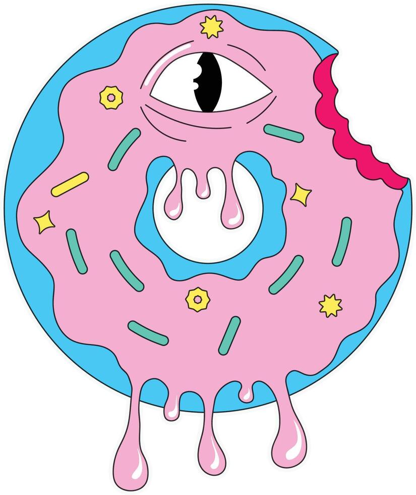 Donut with eye vector