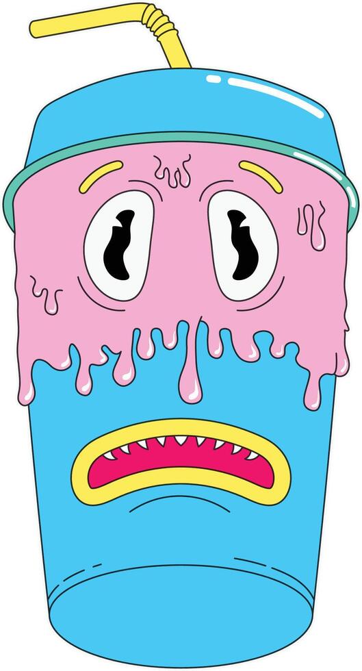 Slime oozing milkshake vector