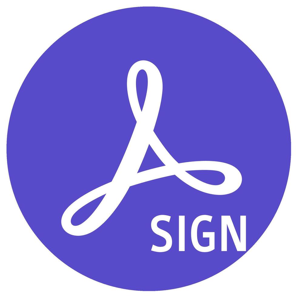 Adobe Sign mobile application icon vector