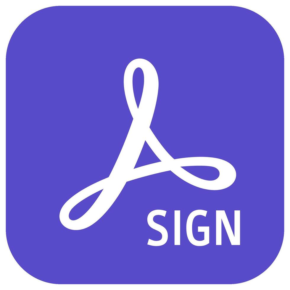 Adobe Sign mobile application icon vector