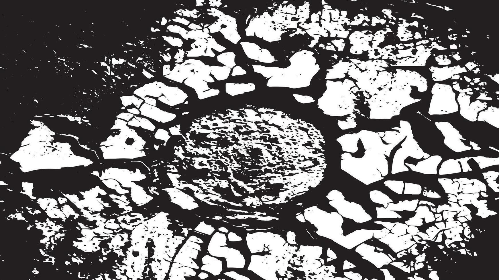 Cracked, Aged, and Distressed Black and White Texture for Grunge Overlay and Rough Background vector