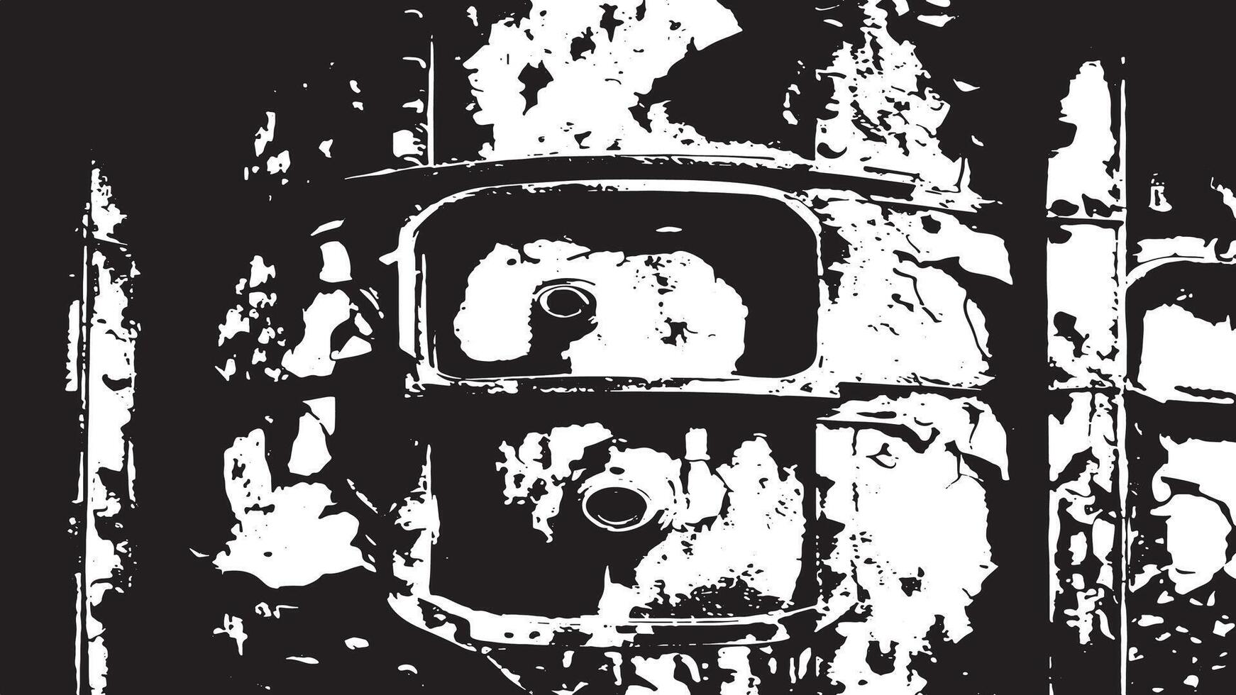 Cracked Surface Texture with Weathered and Grunge Distressed Overlay in Black and White for Background Use vector