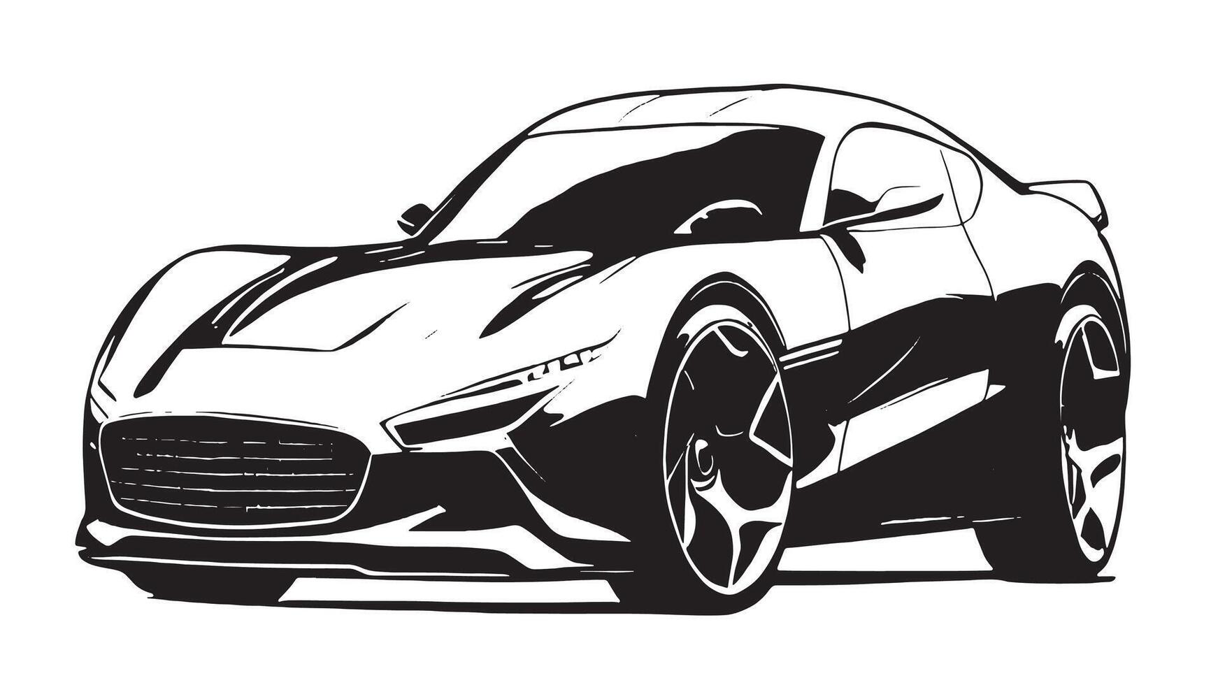 Minimalist Black Car Silhouette Monochrome Overlay on Pristine White Canvas for Layered Texture and Background vector