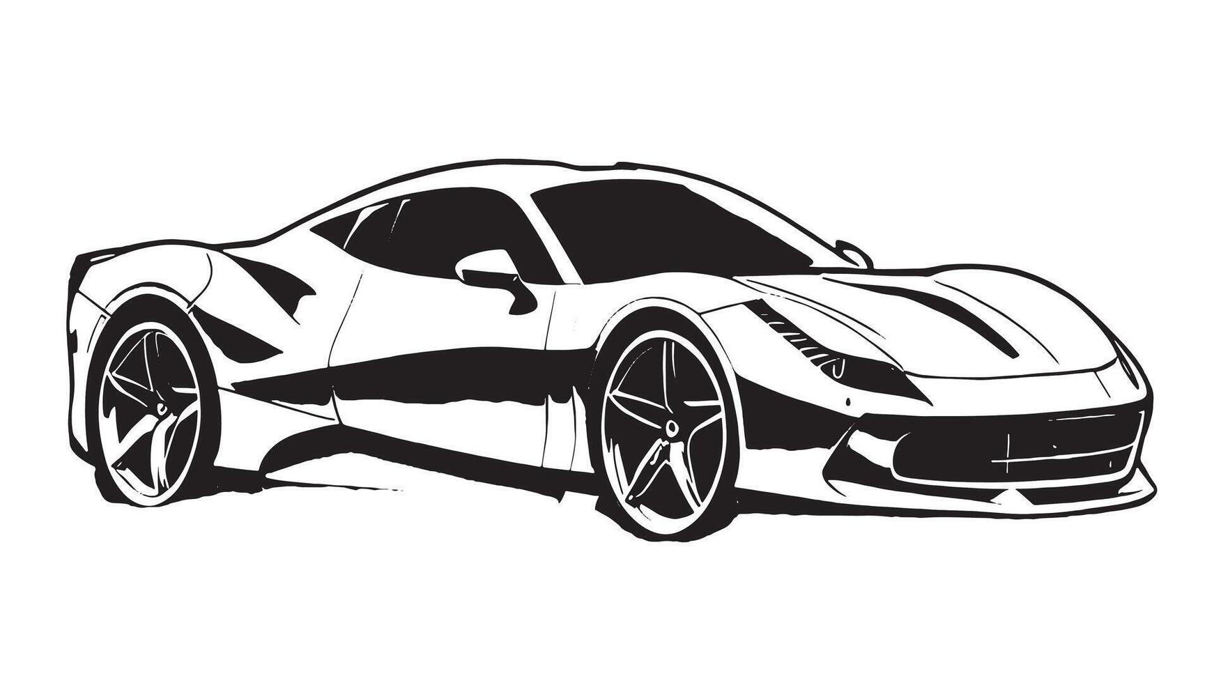 Modern Car Black Silhouette Monochrome Overlay on White Canvas for Background, Texture, and Depth Layers vector