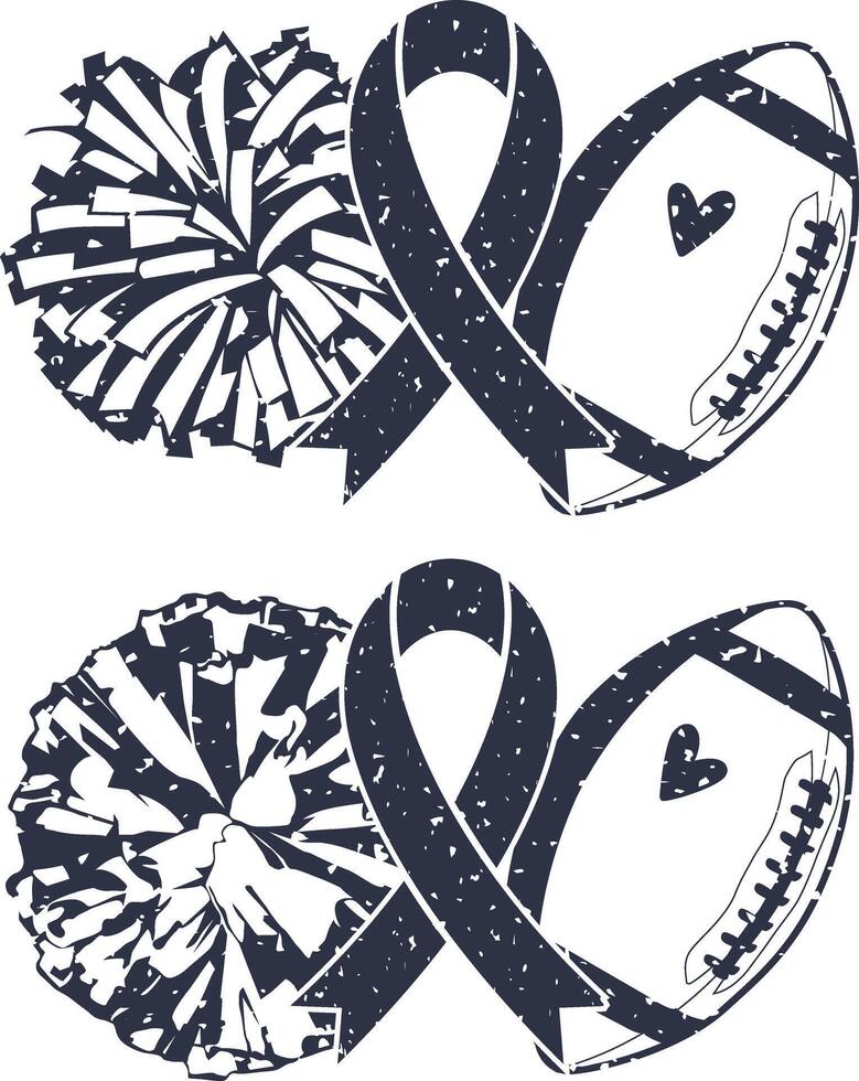American Football, Awareness and Pompom, Cheerleader Cut Files vector