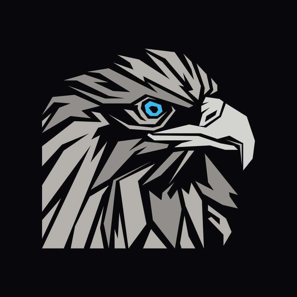abstract illustration of eagle head with blue eye vector