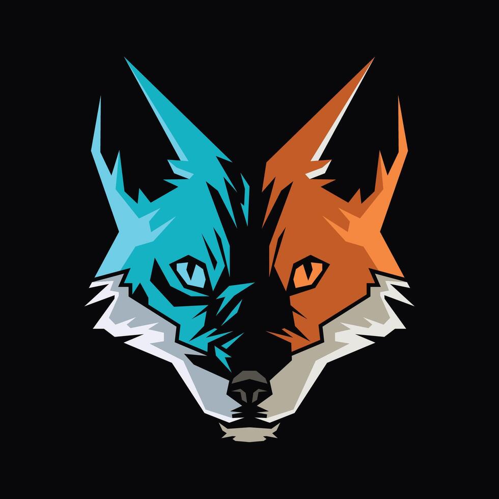 abstract illustration drawing of fox head vector