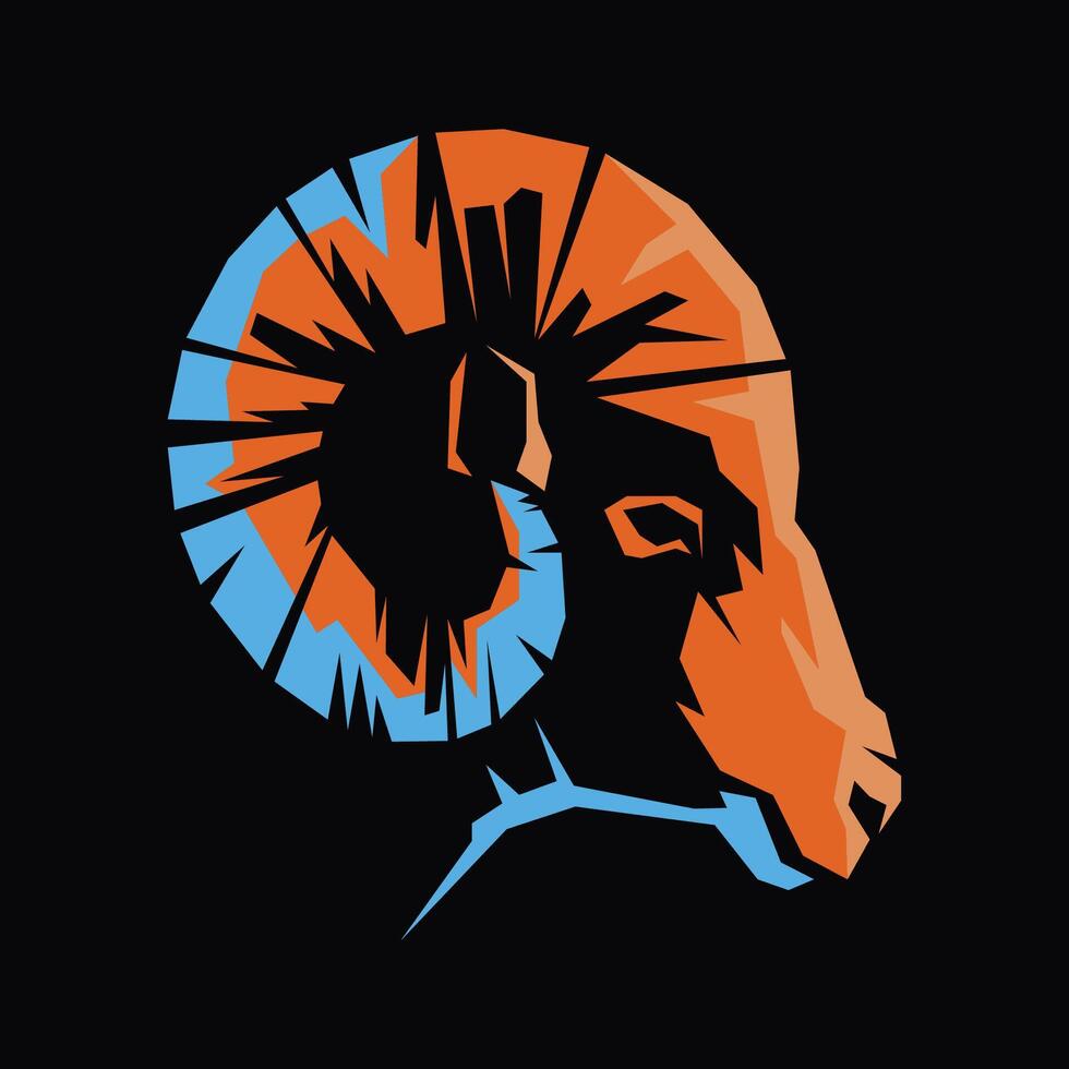 abstract illustration drawing of goat head vector