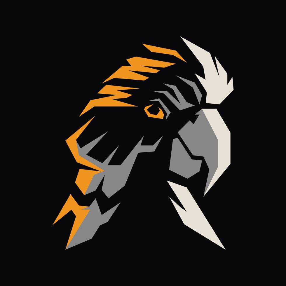 abstract illustration drawing of cockatoo bird head vector