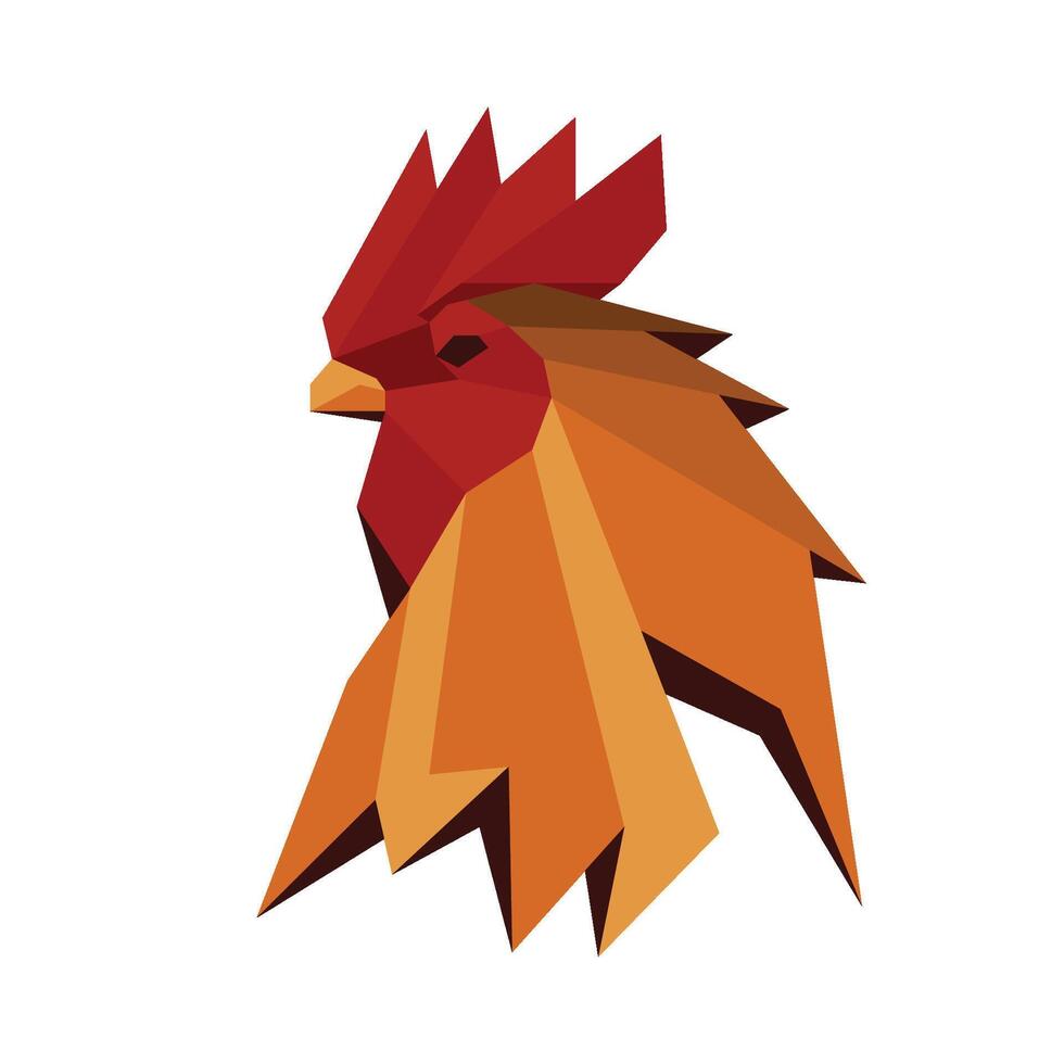 unique illustration of rooster head vector