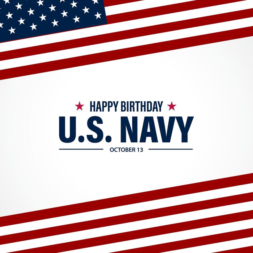 Happy Birthday US Navy October background Illustration for square banner vector