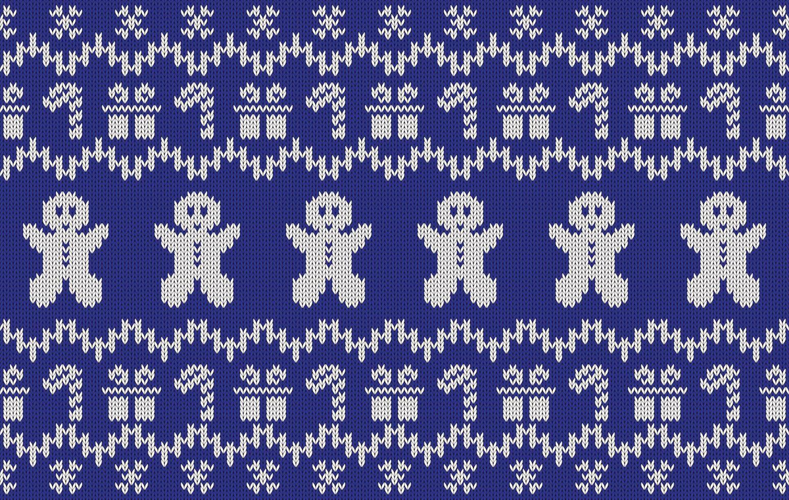 Knitted pattern seamless fabric Christmas decoration on blue. traditional knitted pattern . Designed for knitted pattern ,fabric ,clothing ,embroidery ,carpet ,wallpaper ,textile ,background vector