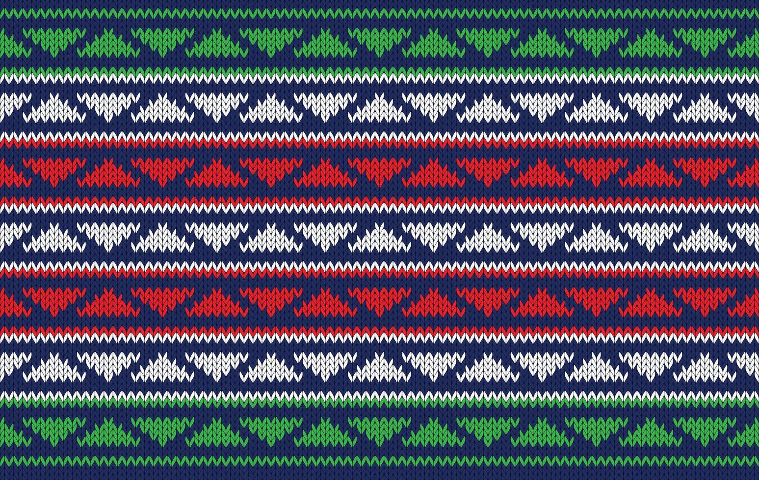 Knitted pattern seamless ethnic fabric Christmas color theme on green. traditional knitted pattern triangle pattern. Designed for knitted pattern ,background ,wallpaper ,embroidery ,textile ,fabric vector