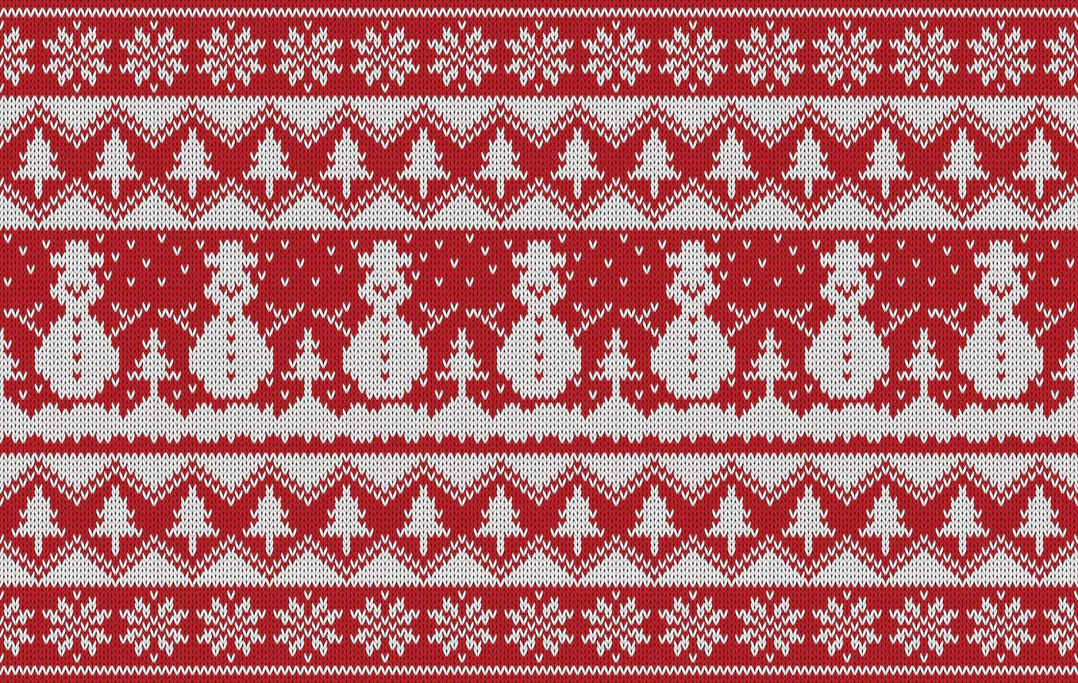 Knitted pattern seamless fabric Snowman on red. traditional Christmas style knitted pattern . Designed for embroidery ,background ,wallpaper ,Christmas ,clothing ,knitted pattern ,fabric ,textile vector