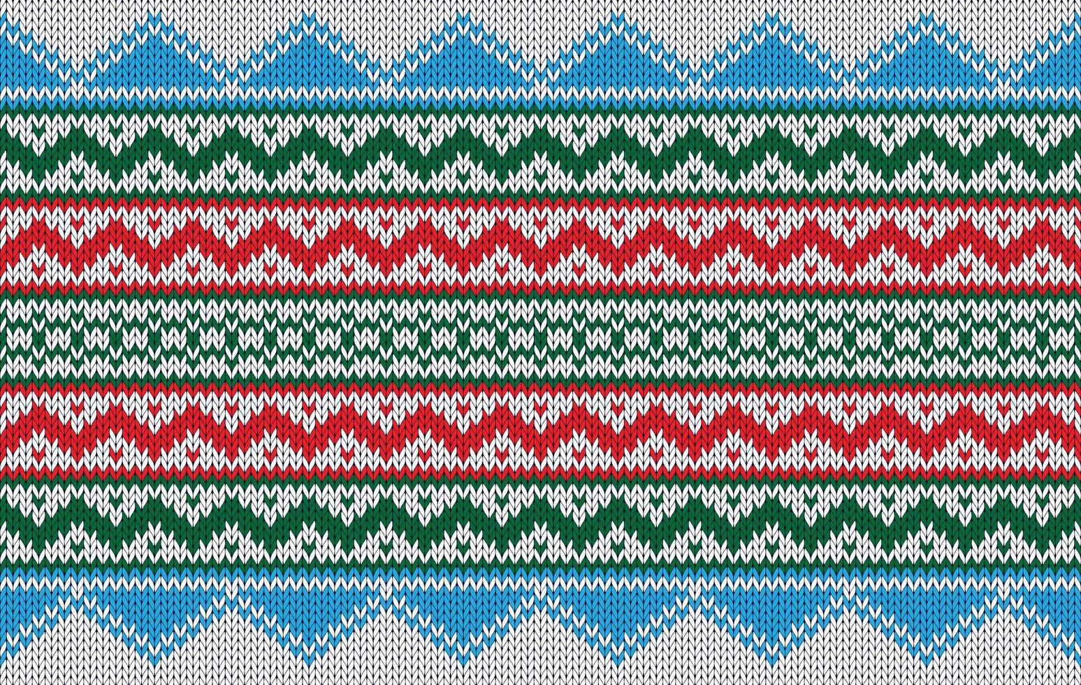 Knitted pattern seamless ethnic fabric Christmas color theme on white. traditional knitted pattern snow winter concept. Designed for knitted pattern ,background ,wallpaper ,embroidery ,textile ,fabric vector