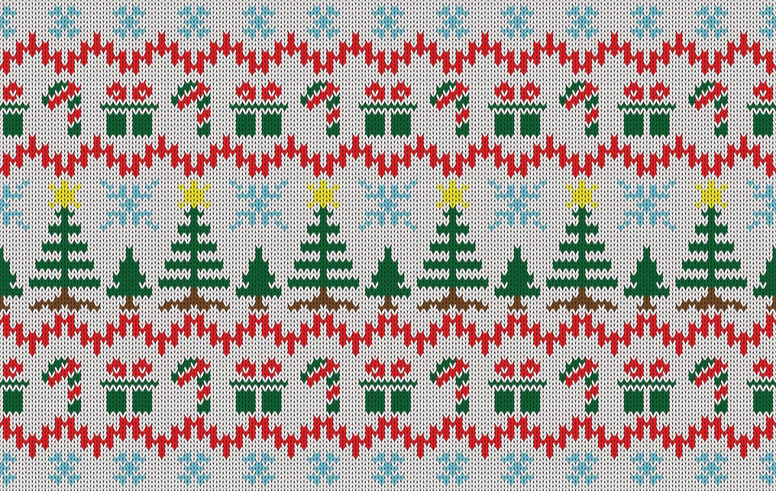 Knitted pattern seamless fabric Christmas decoration on white. traditional knitted pattern . Designed for knitted pattern ,fabric ,background ,wallpaper ,clothing ,embroidery ,carpet ,textile vector