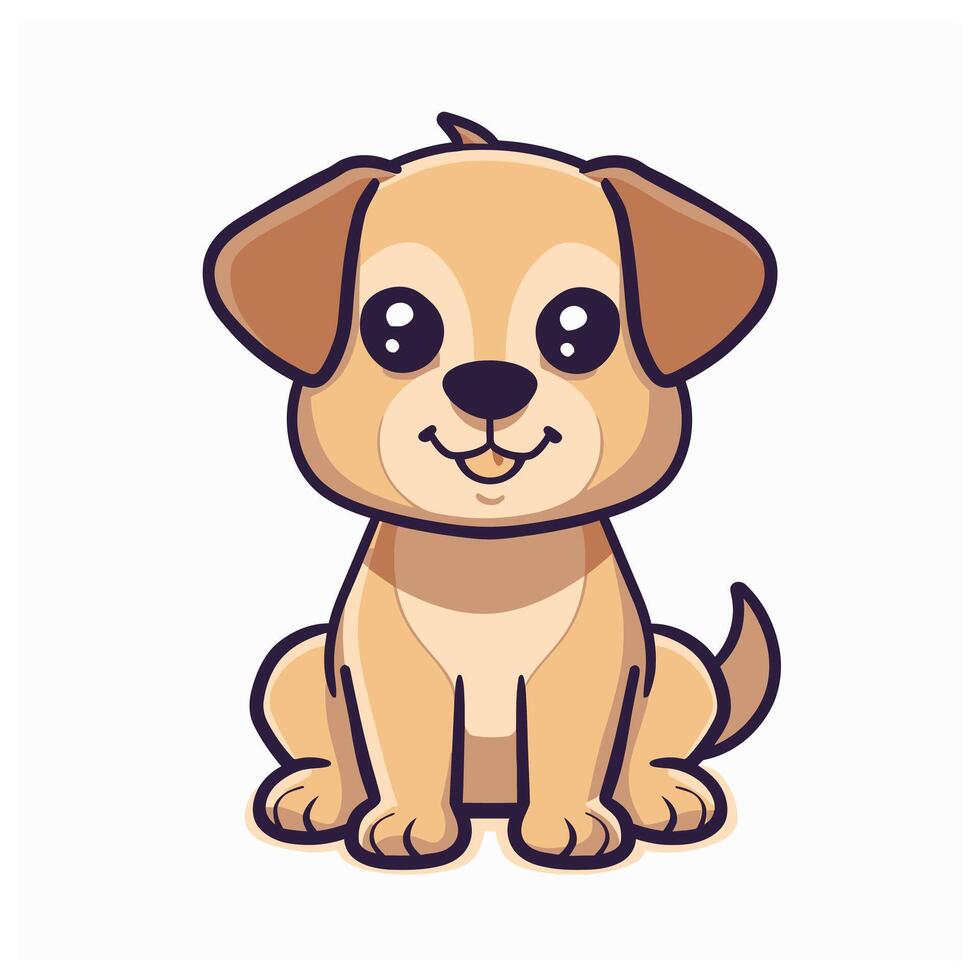 Dog illustration flat Colour vector
