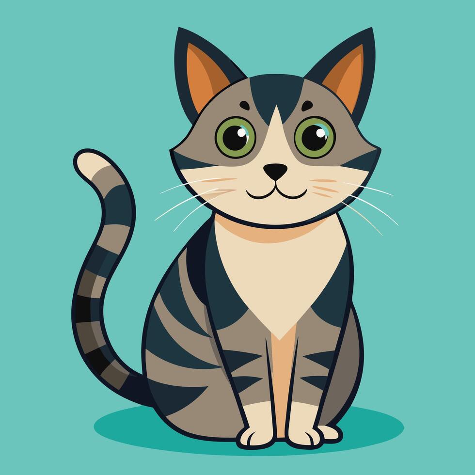 Black Cute Cat vector