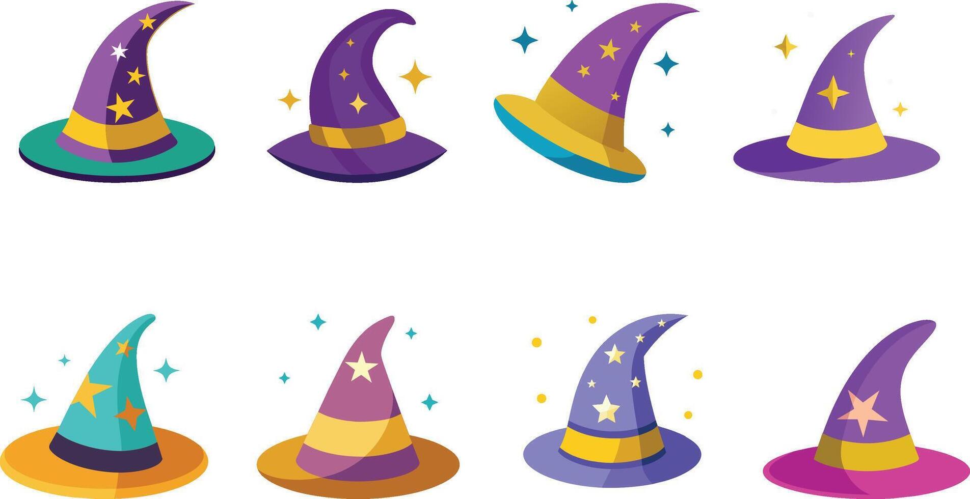 Set of magic cap vector