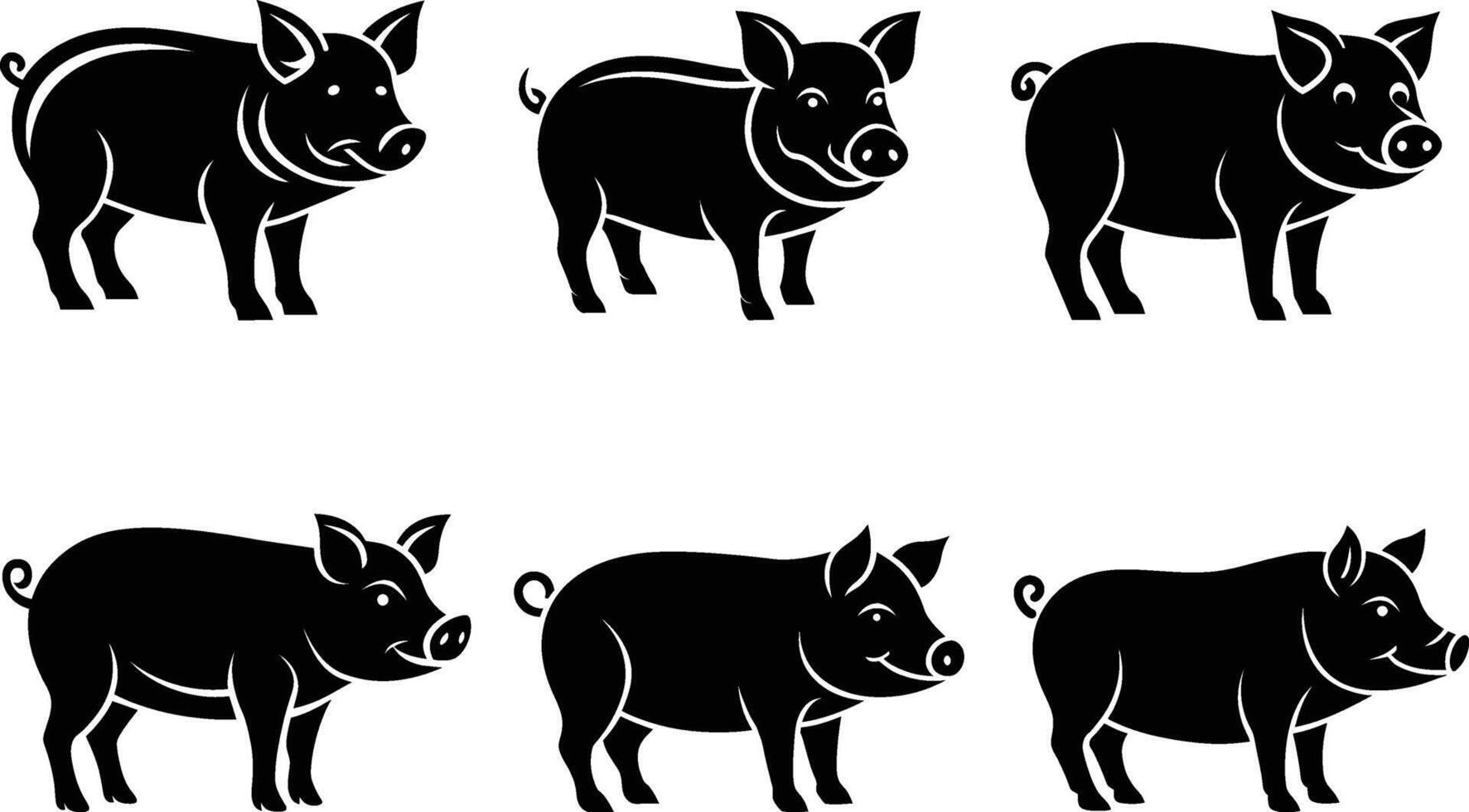 Pig silhouette illustration vector