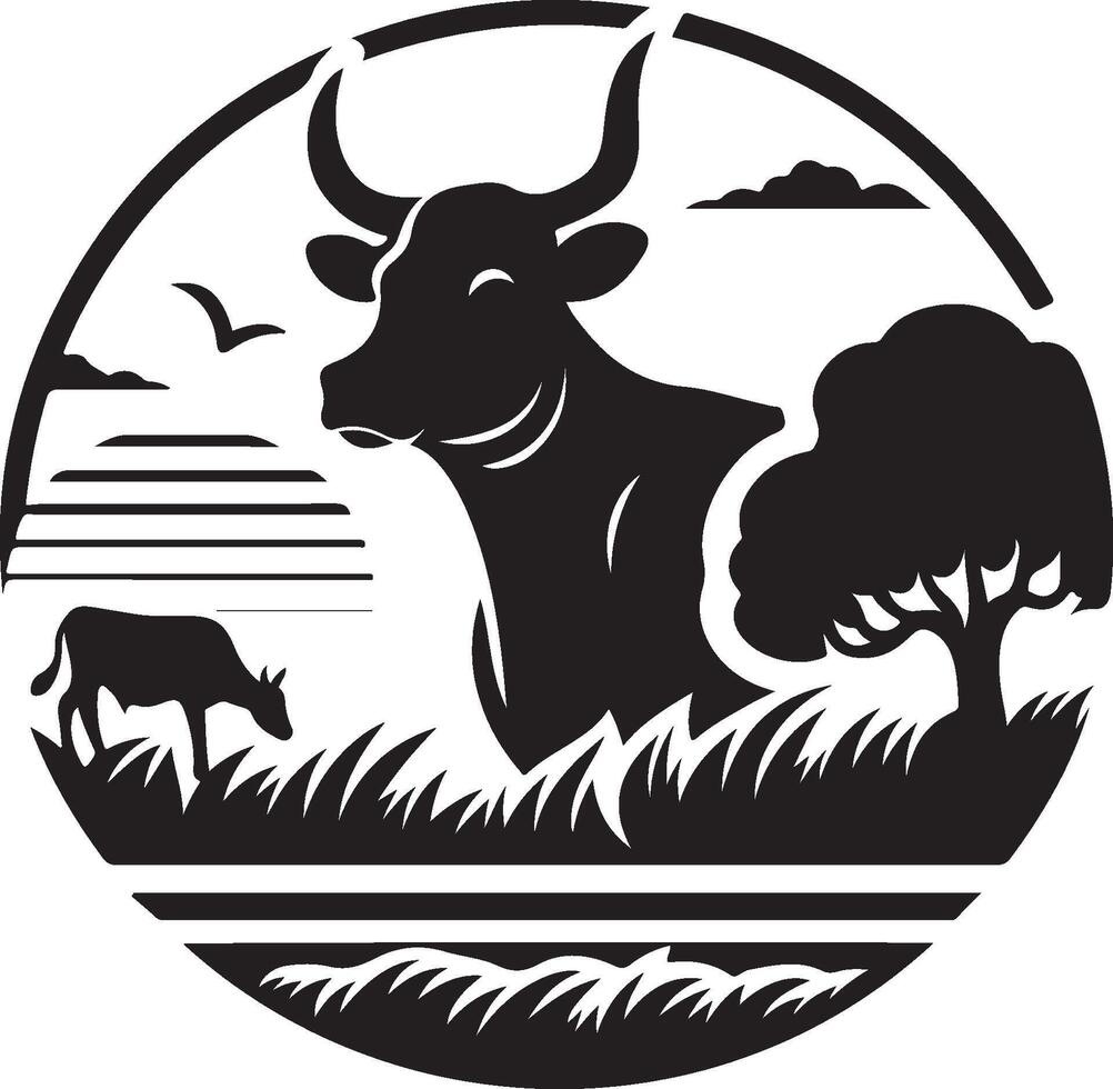 Cow silhouette shape design vector