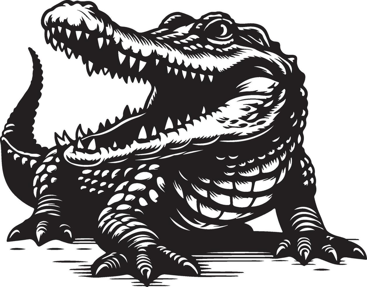 Alligator crocodile silhouette design vector