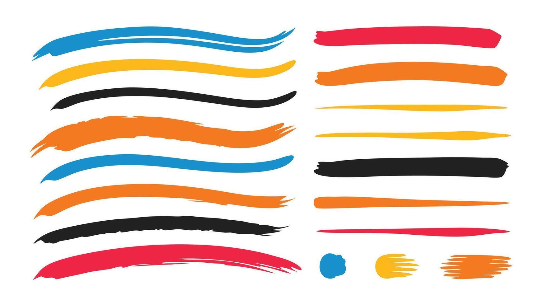 Hand drawn Brush stroke underline. Marker pen highlight stroke. swoosh brush underline set for accent, marker emphasis element illustration set vector