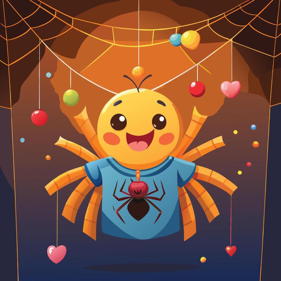 Spider Illustrated Design for Halloween vector