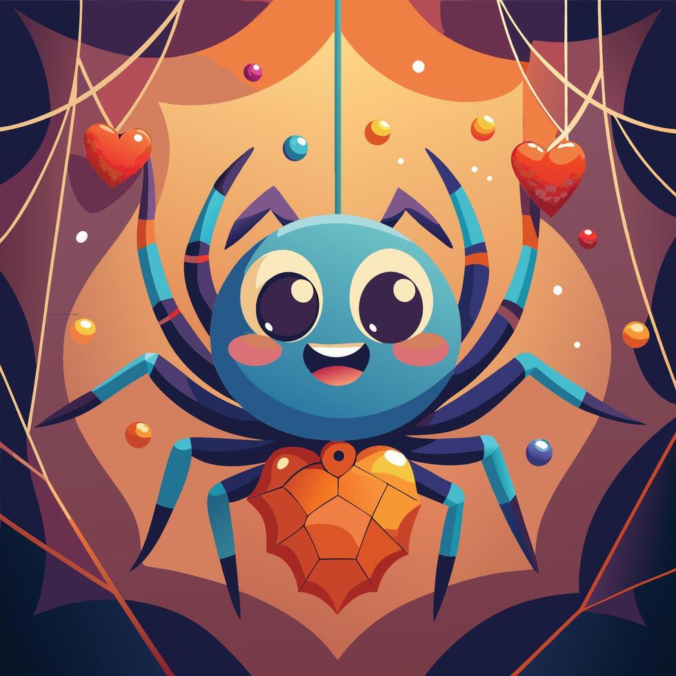 Spider Halloween Illustrated Design vector