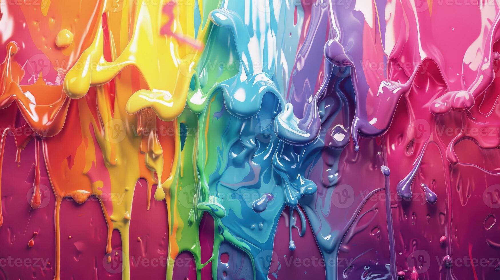 liquid paint. Abstract background with multi-colored flowing acrylic paint photo