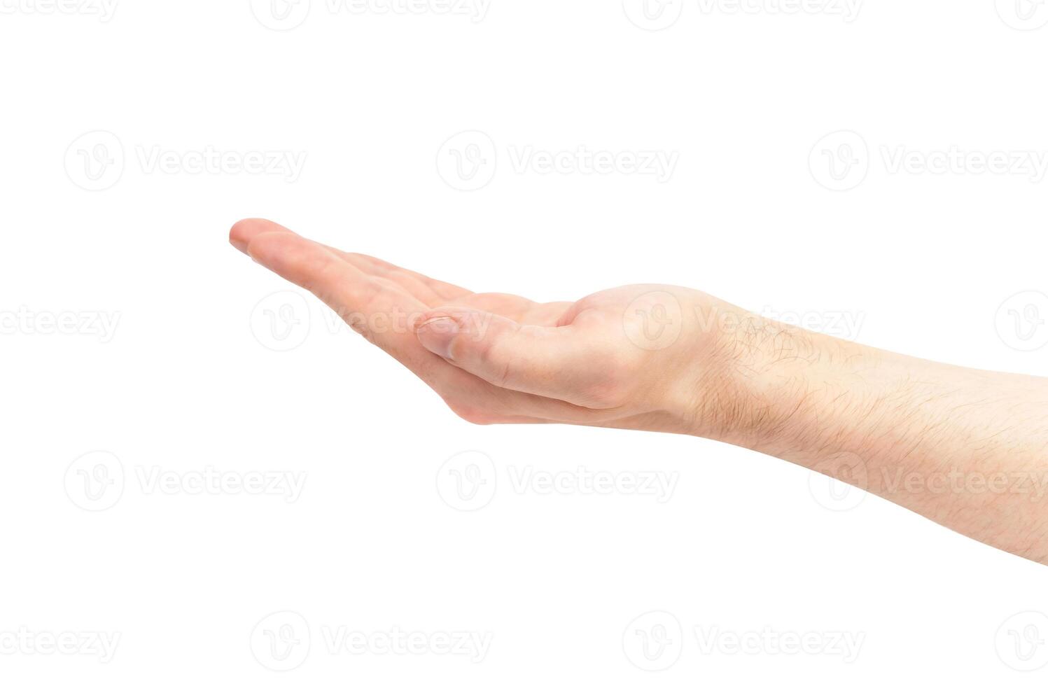 Man's hand isolated is on white background. photo