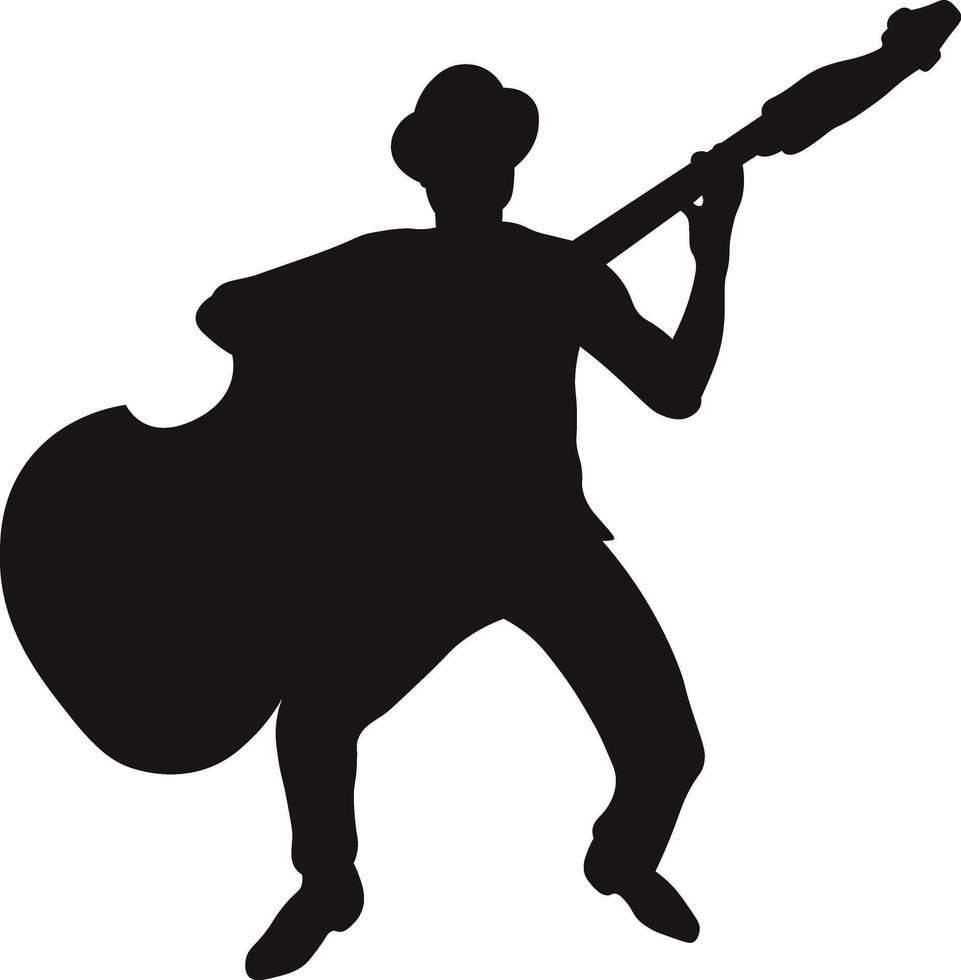 Jazz Musician Silhouette on White Background vector