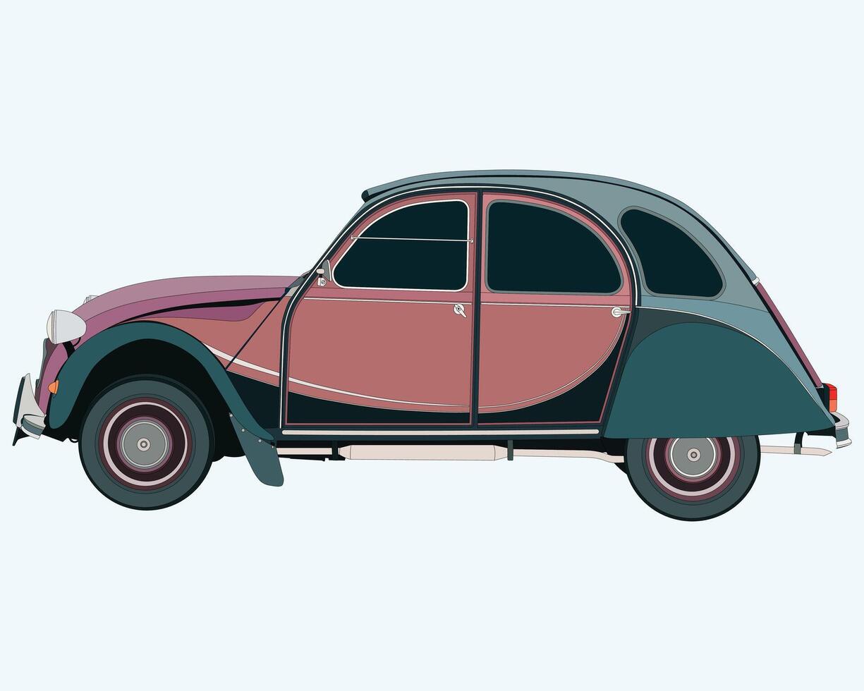 A classic antique automobile high-resolution illustration vector